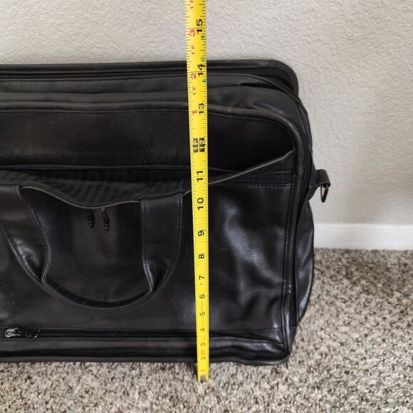 Tumi Alpha Tpass Black Expandable Leather Briefcase Carryon Bag Strap - Picture 15 of 15
